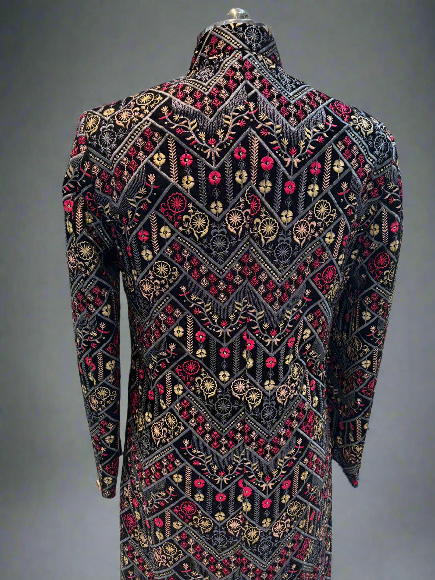 Multicolor Embroidered Sherwani with Chudidar Pajama #MS104