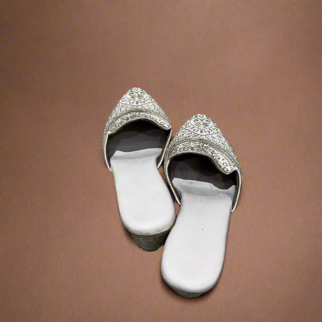 White Beads Sandal for Women #WJ109